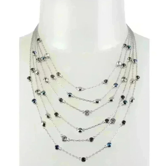 - Kenneth Cole Silver-tone illusion layered necklace - Picture 1 of 4
